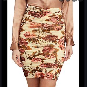 L'AGENCE Veronica Shirred Printed Skirt